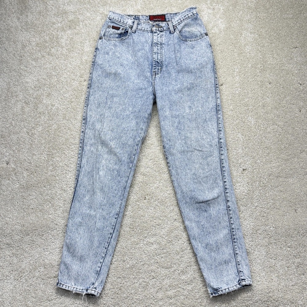 Vintage Sasson Modern Basics Jeans Womens 12 Blue Acid Wash High Rise Mom 90s
